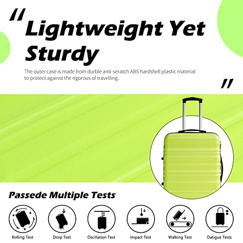 Apple Green Suitcase Trolley - Lightweight, Durable with TSA Lock