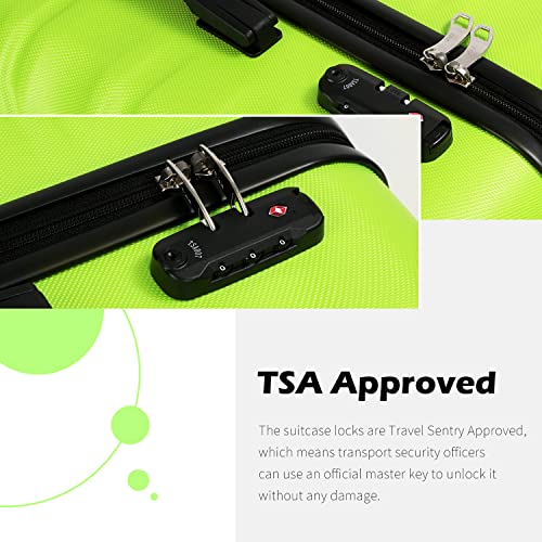 Apple Green Suitcase Trolley - Lightweight, Durable with TSA Lock