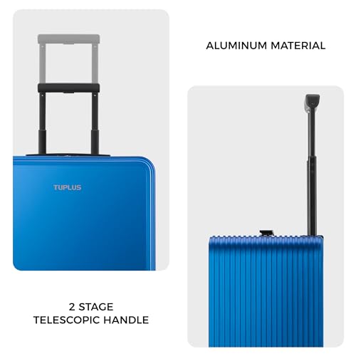 TUPLUS Aluminum Hardside Spinner Carry-On Handbag, Blue