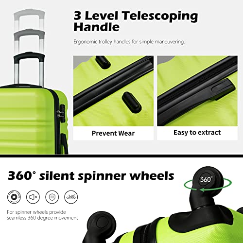 Apple Green Suitcase Trolley - Lightweight, Durable with TSA Lock