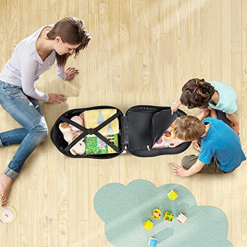 GYMAX Kids Luggage Set, Hand Trolley Case with Spinner Wheels