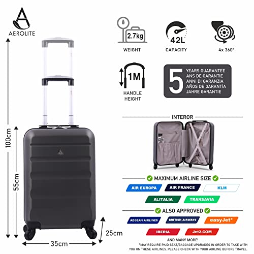 Designer Carry On Luggage Suitcase with 4 Wheels