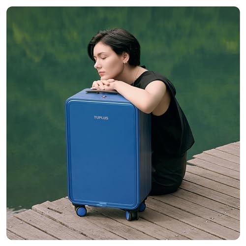 TUPLUS Aluminum Hardside Spinner Carry-On Handbag, Blue