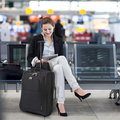 5 Cities Black Cabin Trolley Backpack Hand Luggage