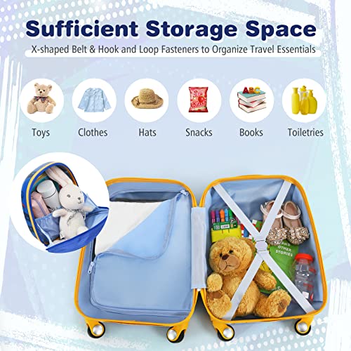 GYMAX Kids Hand Trolley Set, Navy Blue