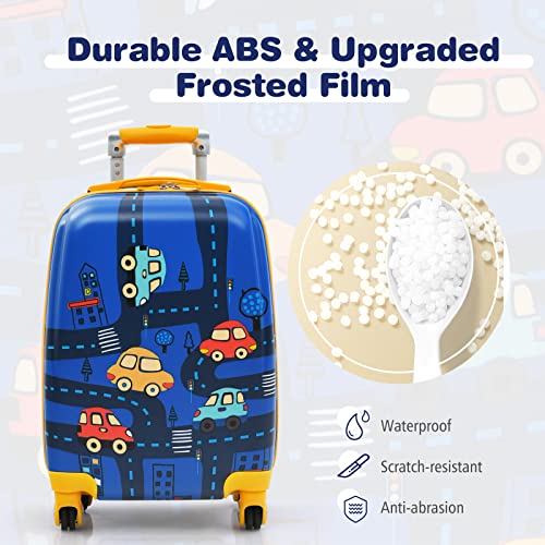 GYMAX Kids Hand Trolley Set, Navy Blue