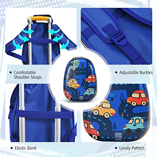 GYMAX Kids Hand Trolley Set, Navy Blue