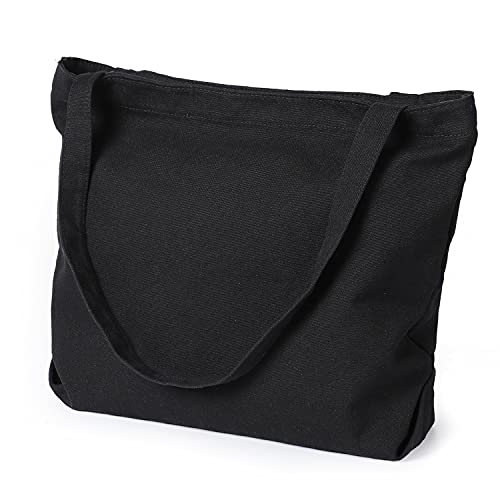 Etercycle Black Canvas Tote Bag: Big Capacity, Fashionable