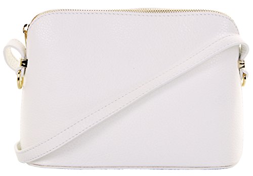 Italian White Leather Small Triangular Designer Bag