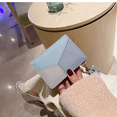 Stylish Women's Blue Wallet with Rabbit-Shaped Metal Tassels
