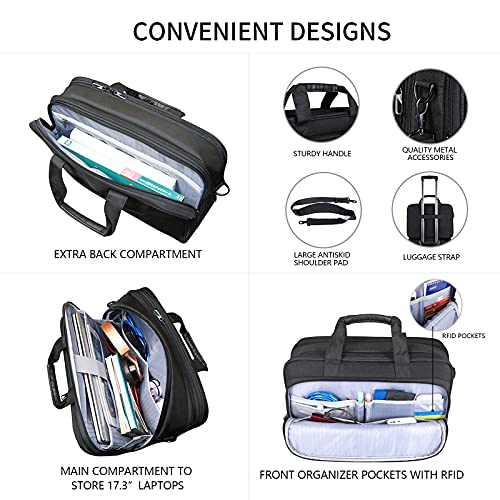 VANKEAN Laptop Briefcase for Men Women - 17.3