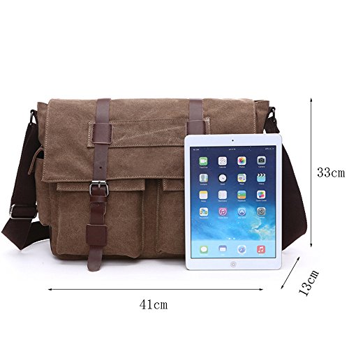 Vintage Military Canvas Laptop Bag for Men and Work