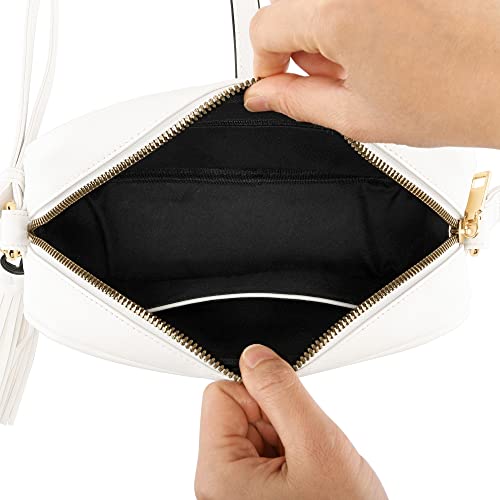 Faletony Women's Leather Snakeskin Crossbody Handbag with Tassel