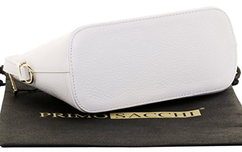 Italian White Leather Small Triangular Designer Bag