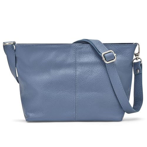 Woodland Leather Italian Designer Women's Handbag Shoulder Bag (Denim Blue)