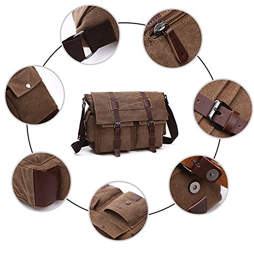 Vintage Military Canvas Laptop Bag for Men and Work