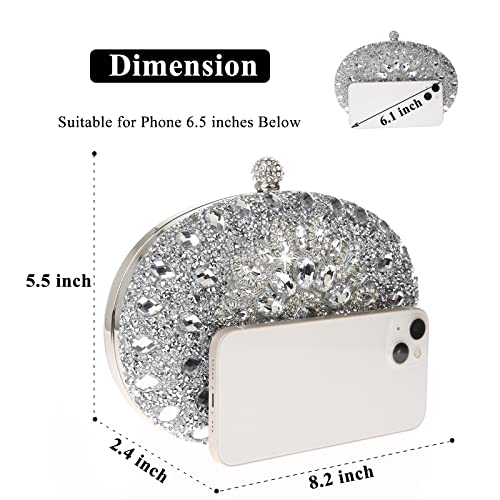 COAIMANEY Elegant Sparkly Rhinestone Clutch for Special Occasions