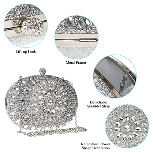 COAIMANEY Elegant Sparkly Rhinestone Clutch for Special Occasions