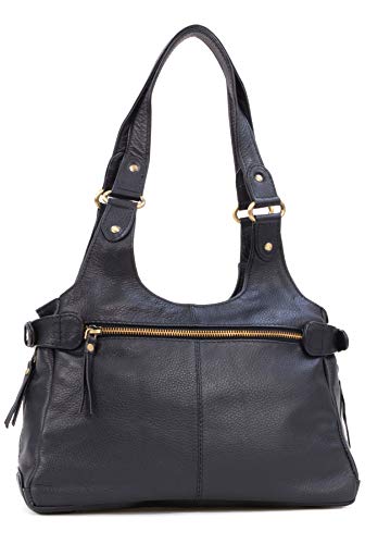 Catwalk Collection ROXANNA Black Leather Designer Handbag