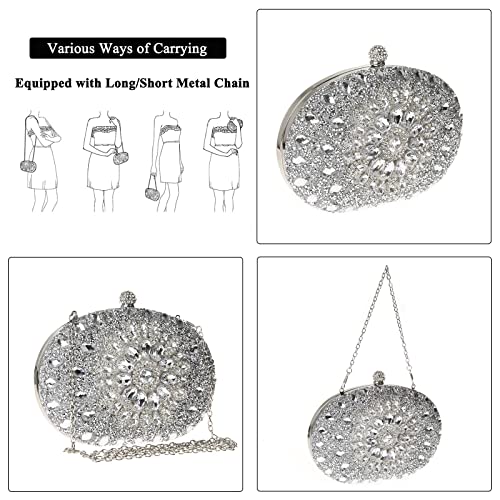 COAIMANEY Elegant Sparkly Rhinestone Clutch for Special Occasions