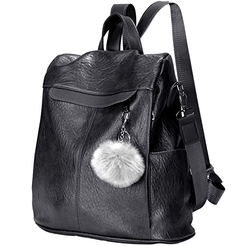 ROOSALANCE Women's Anti-theft PU Leather Backpack Handbag