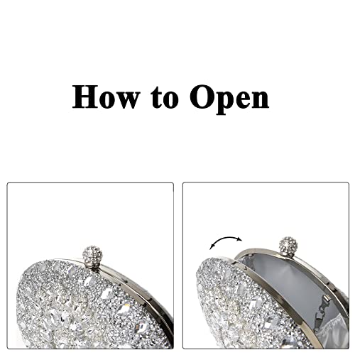 COAIMANEY Elegant Sparkly Rhinestone Clutch for Special Occasions