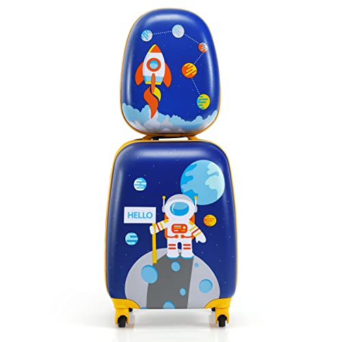 Goplus Astronaut Kids Carry On Luggage Set - 2PCS