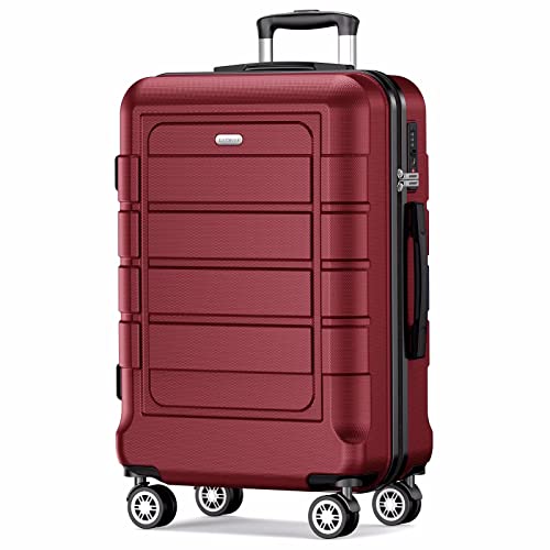 SHOWKOO 28" Designer Wine Red Travel Luggage