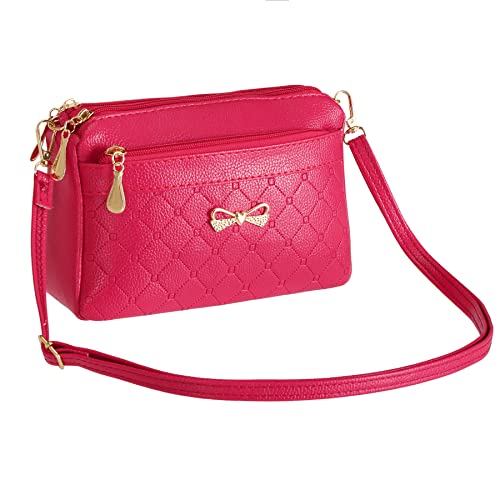 Women's square leather PU handbag - Elegant butterfly decoration