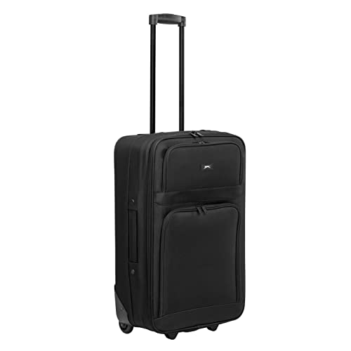 Slazenger Black Trolley Suitcase: 26in/64cm