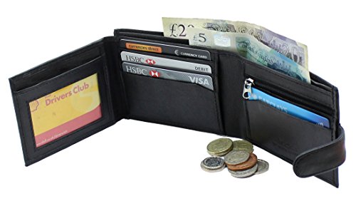 RAS Men's Black Leather Wallet with RFID Protection