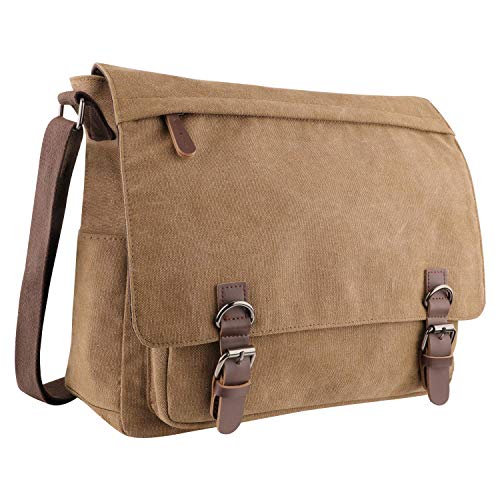 AIZBO Men's Canvas Shoulder Messenger Bag - Brown