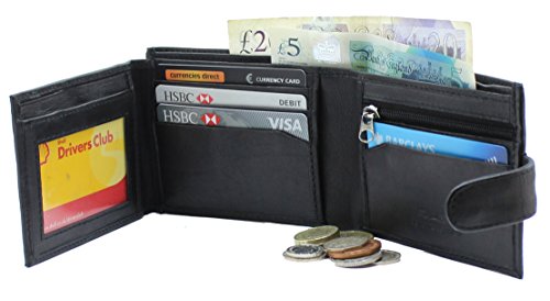 RAS Men's Black Leather Wallet with RFID Protection
