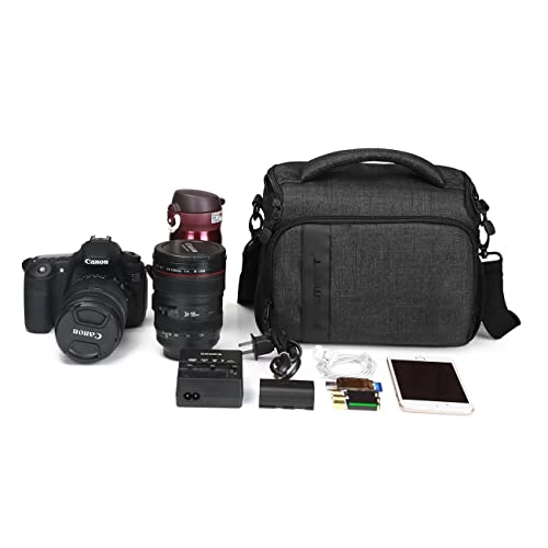 BAGSMART Camera Shoulder Bag, Grey, Anti-Shock, Waterproof