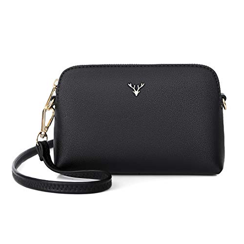 ZMDB Vegan Leather Crossbody Phone Bag, Ladies Black