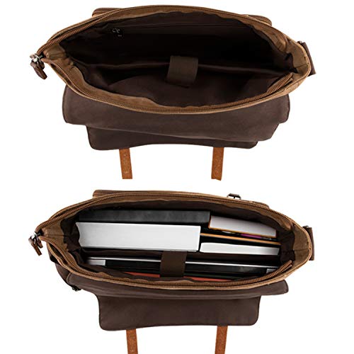 AIZBO Men's Canvas Shoulder Messenger Bag - Brown