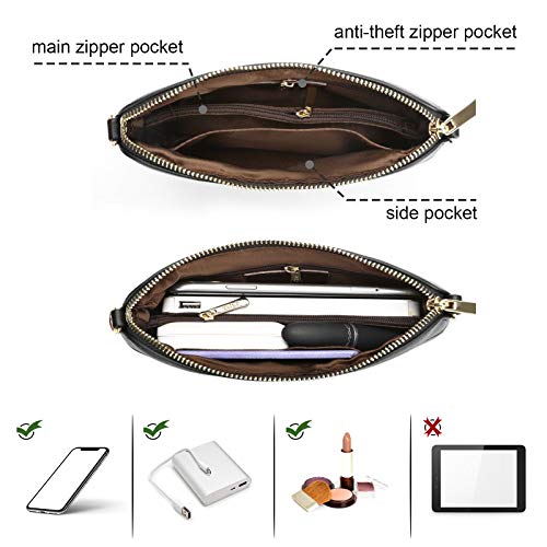 ZMDB Vegan Leather Crossbody Phone Bag, Ladies Black