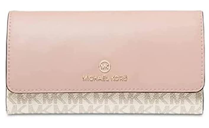 Michael Kors Vanilla/Soft pink Large Trifold Wallet Charm