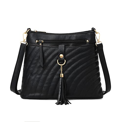 Black Cross Body Bag PU Leather Satchel