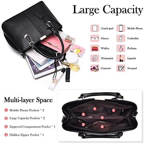 DORRISO Women’s Blue Designer PU Leather Tote Bag