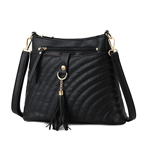 Black Cross Body Bag PU Leather Satchel