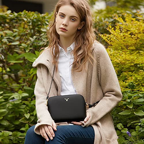 ZMDB Vegan Leather Crossbody Phone Bag, Ladies Black