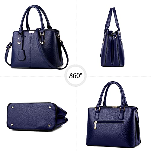 DORRISO Women’s Blue Designer PU Leather Tote Bag