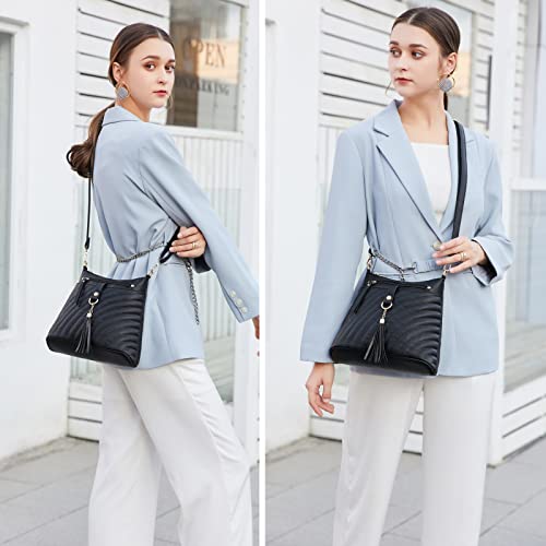 Black Cross Body Bag PU Leather Satchel