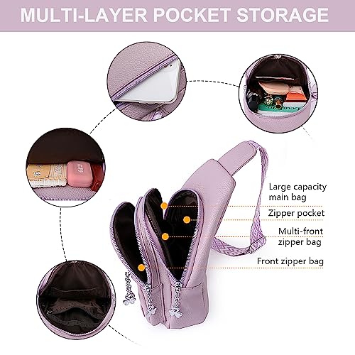 Small Leather Crossbody Fanny Pack for Women's Travel