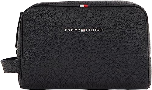 Tommy Hilfiger Essential Black PU Designer Toiletry Bag