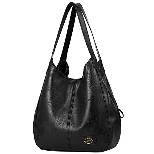 I IHAYNER Soft Vegan Leather Tote Handbag - Black