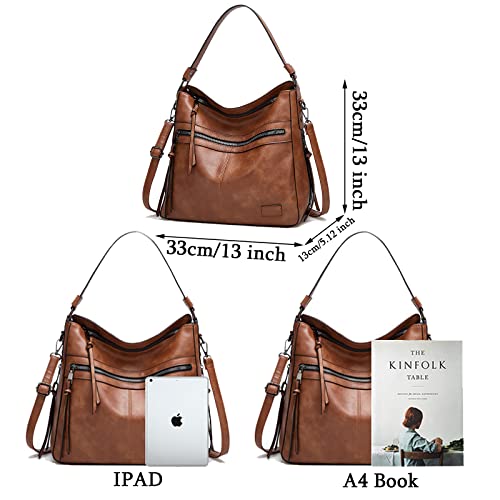 Aileese Women's Designer PU Leather Large Tote Bag