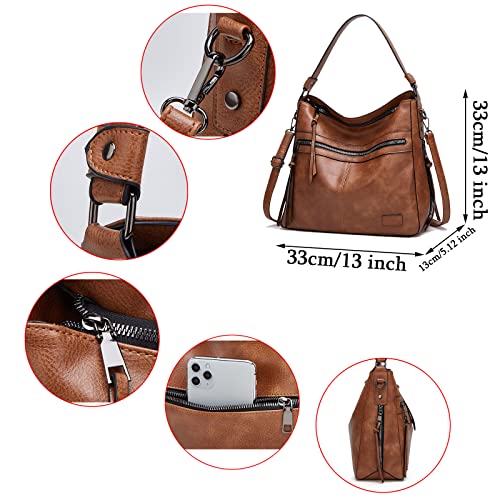 Aileese Women's Designer PU Leather Large Tote Bag