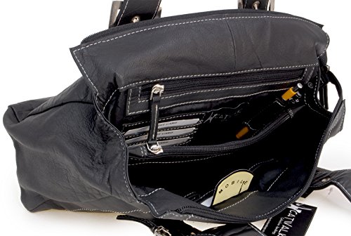 Designer Handbags - Soft Leather Top Handle/Shoulder Bag - JANE